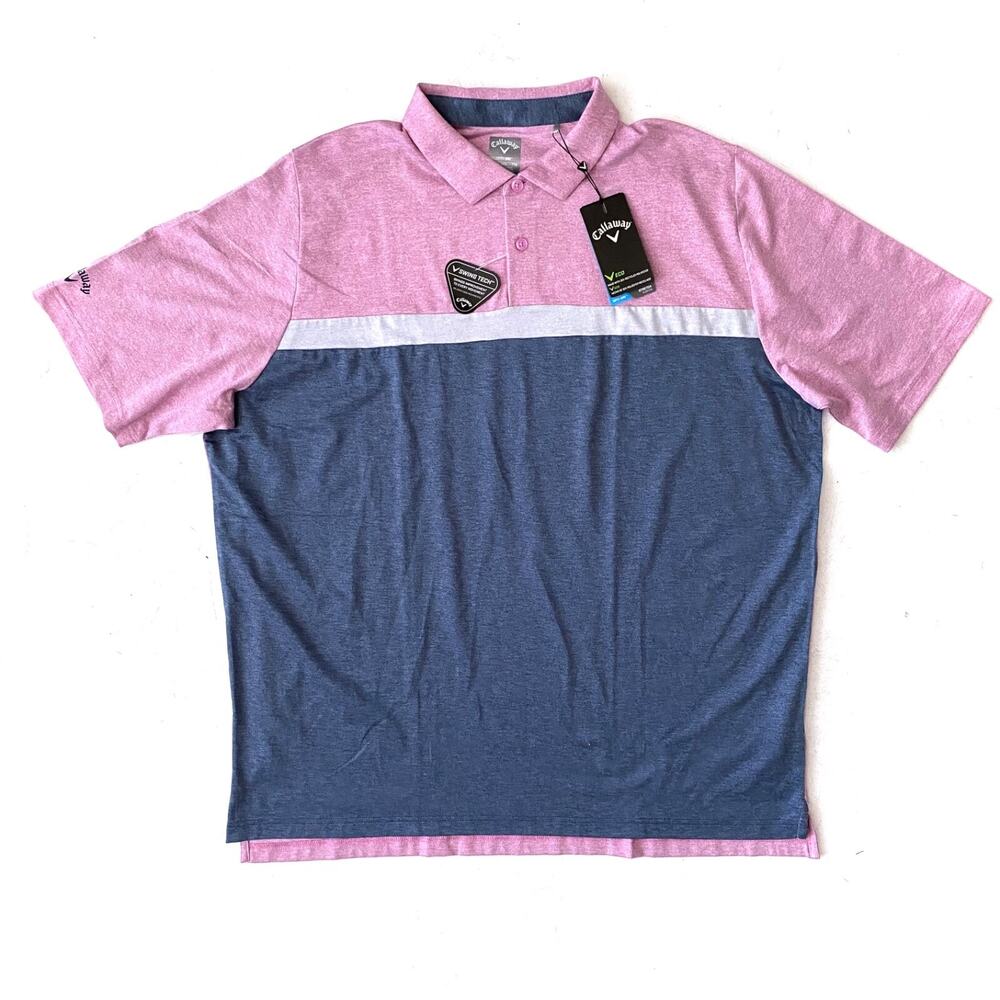 Callaway Polo Shirt Opti-Dri Swing Tech Pink Sunset Heather XXL 2XL